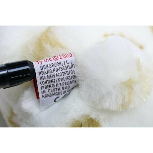 TY Harrods Teddy Bear Toy Kingdom Beanie Baby White & Gold 12" Plush - Picture 7 of 12